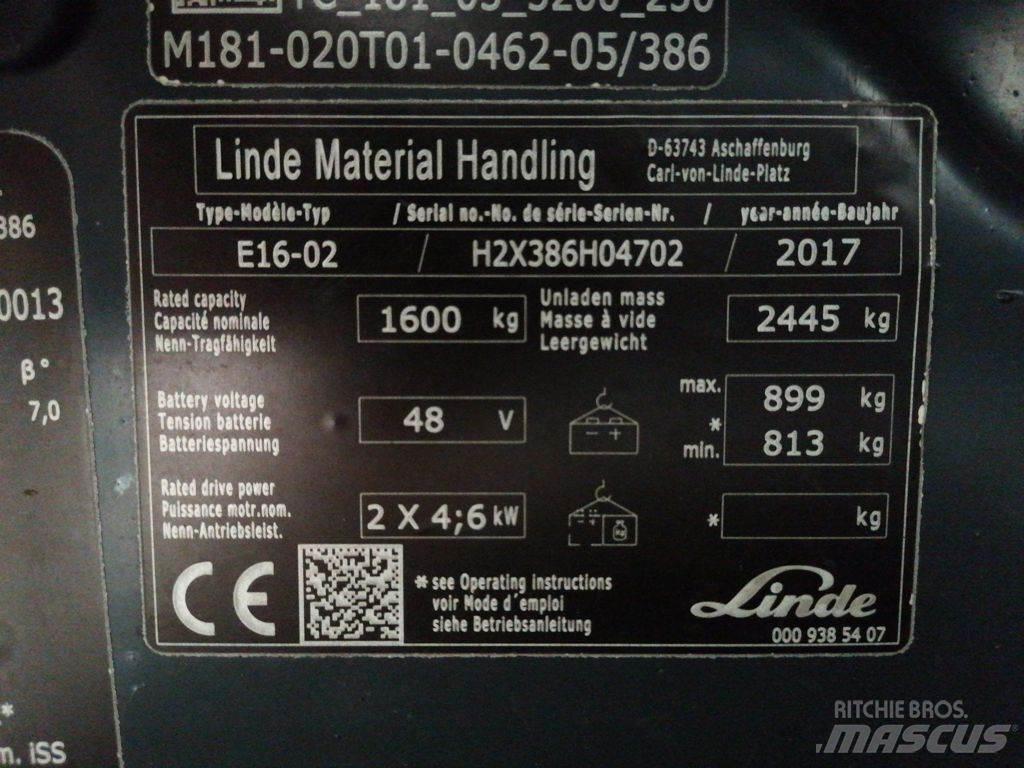 Linde E16-02 Wózki elektryczne