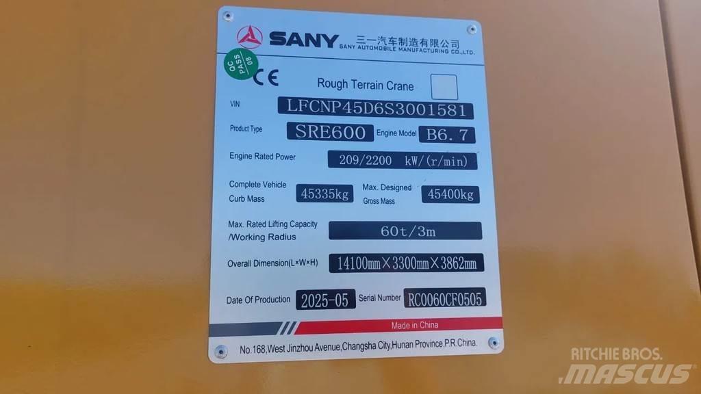 Sany SRE600 Żurawie terenowe