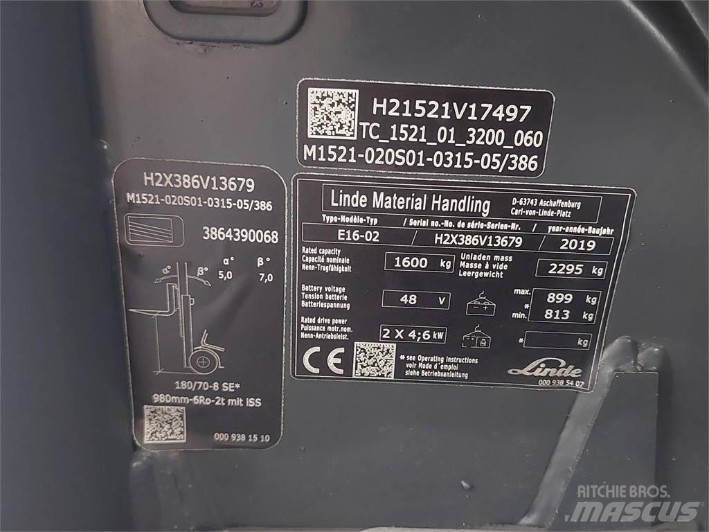 Linde E16 02 Wózki elektryczne