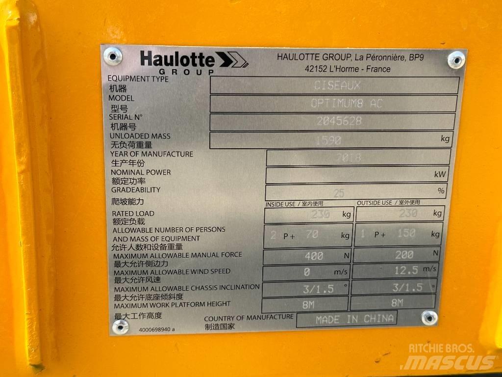 Haulotte OPTIMUM 8 Podnośniki nożycowe
