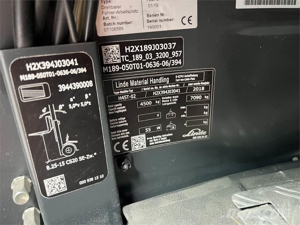 Linde H45T-02 Wózki LPG