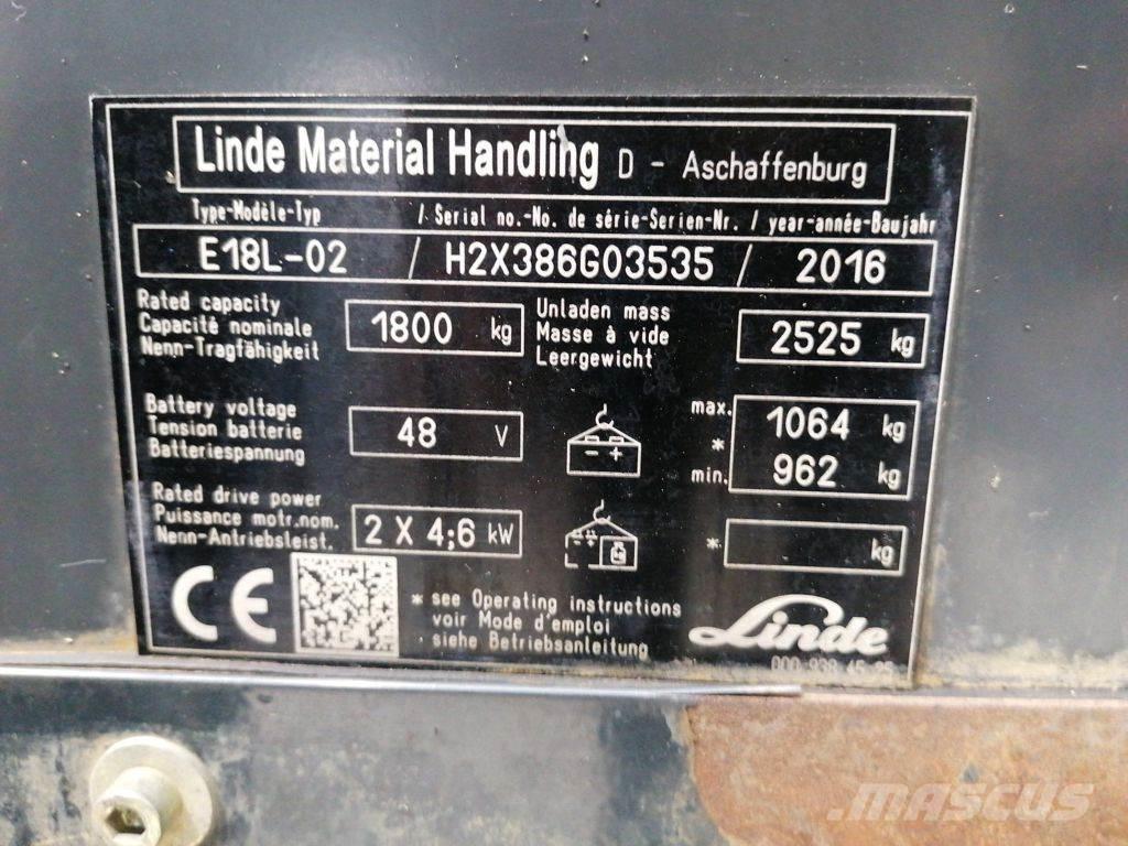 Linde E18L-02 Wózki elektryczne