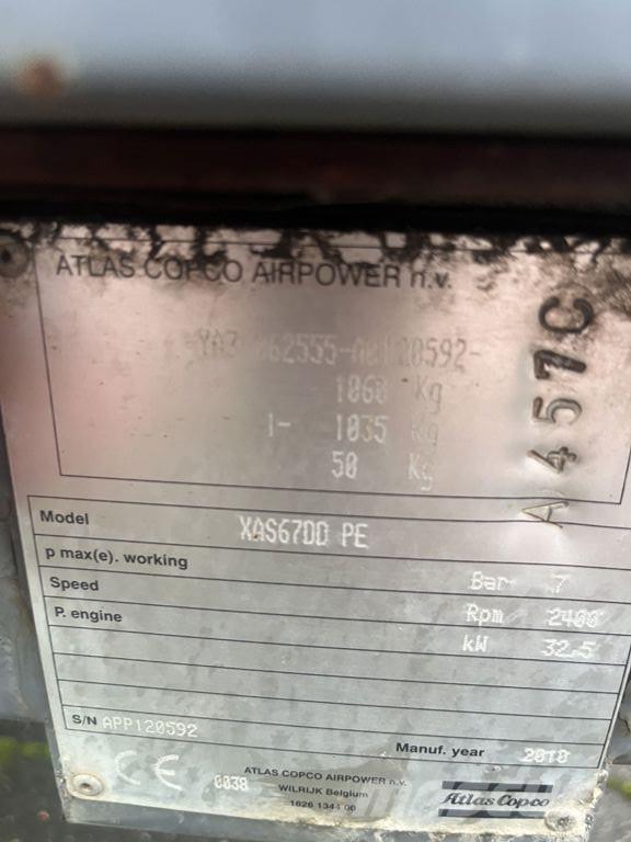 Atlas Copco XAS67 Kompresory