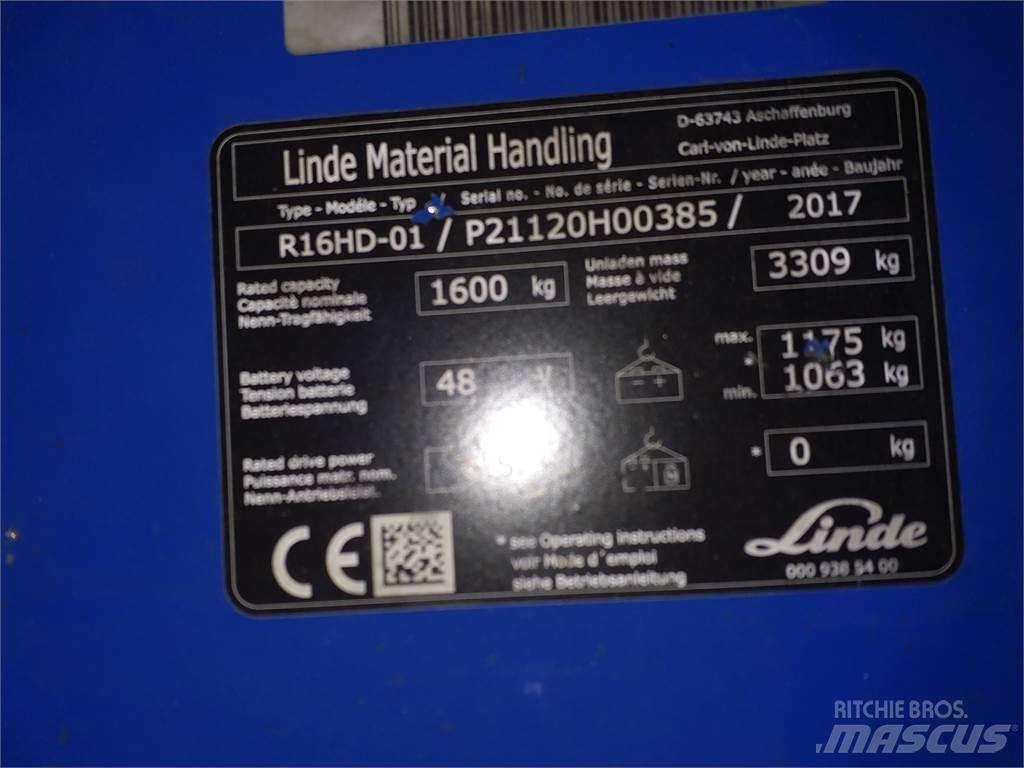Linde R16HD Wózki widłowe wysokiego składowania
