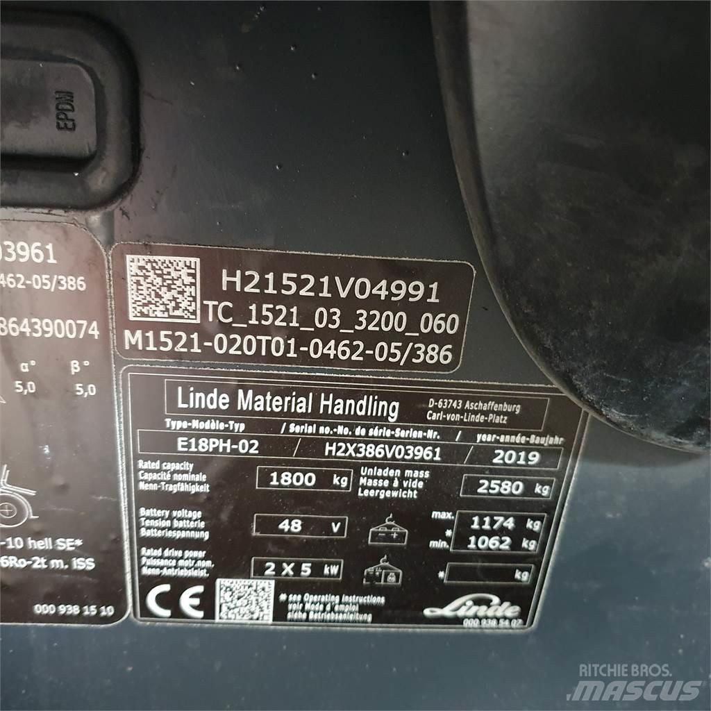 Linde E18PH Wózki elektryczne