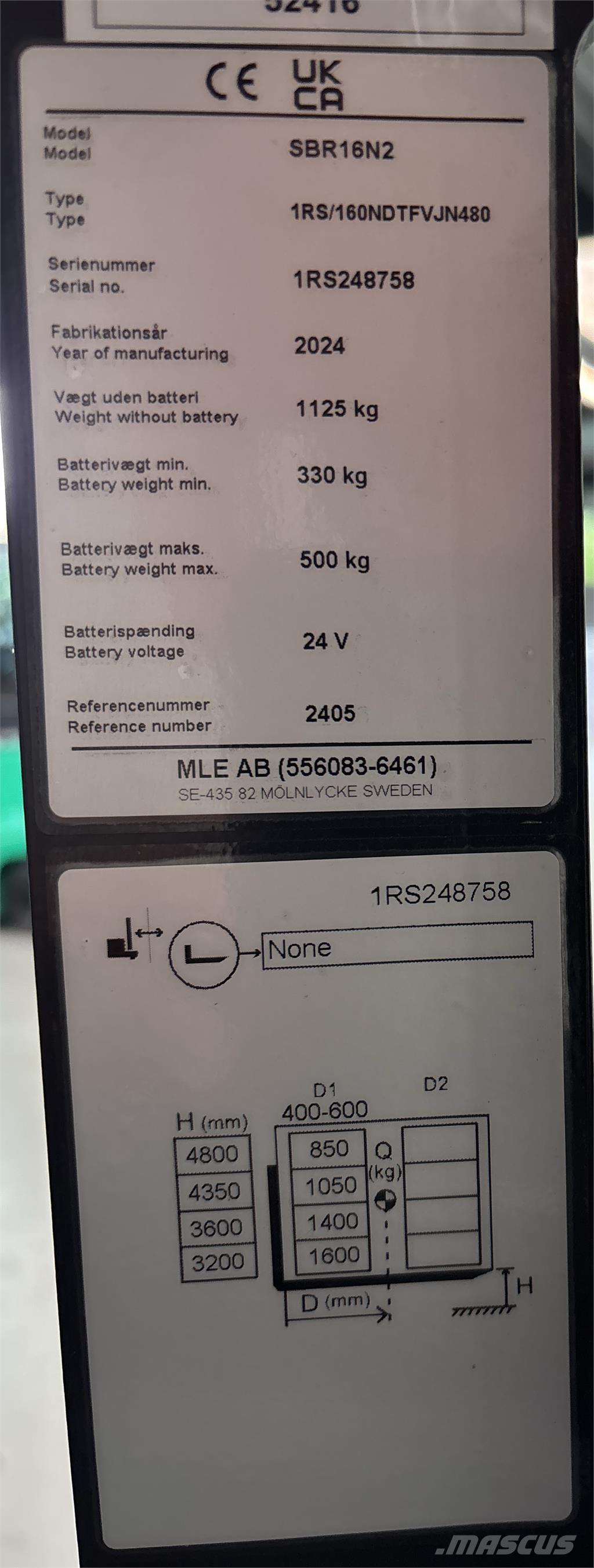 Mitsubishi SBR16N2 Samojezdne maszyny do załadunku