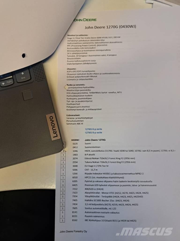 John Deere 1270 G Harwestery