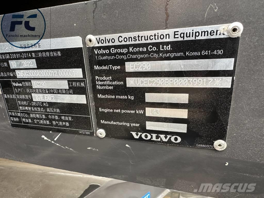 Volvo EC 290 Koparki gąsienicowe