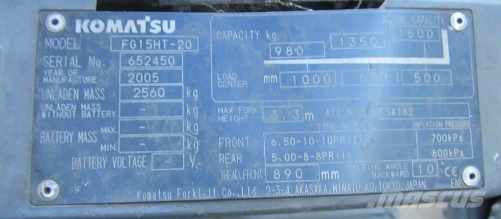 Komatsu FG 15 HT-20 Wózki LPG
