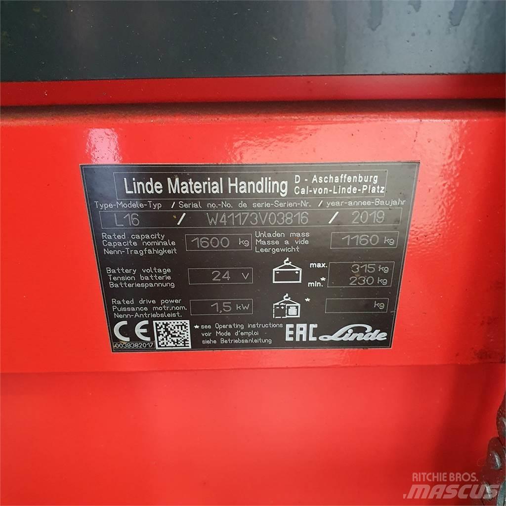 Linde L16i Wózki widłowe unoszące z dyszlem