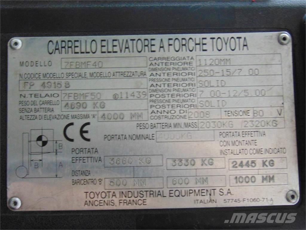 Toyota 7FBMF40 Wózki elektryczne