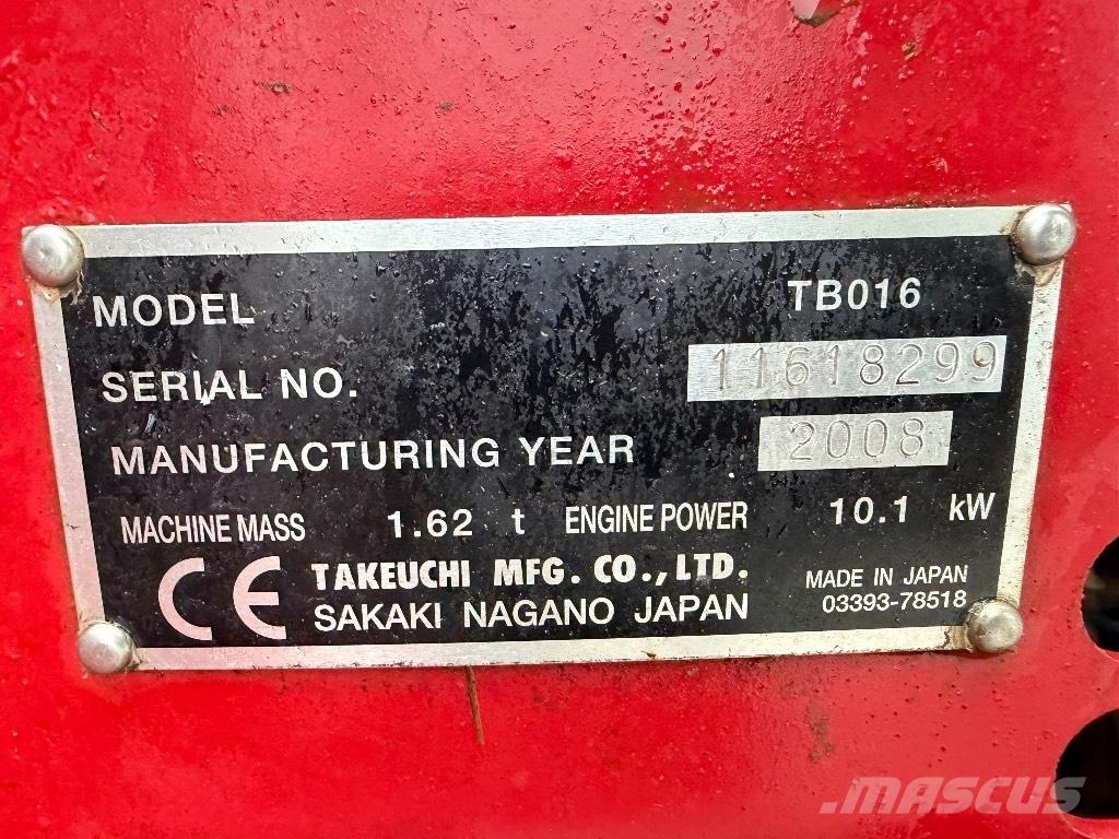 Takeuchi TB 016 Minikoparki
