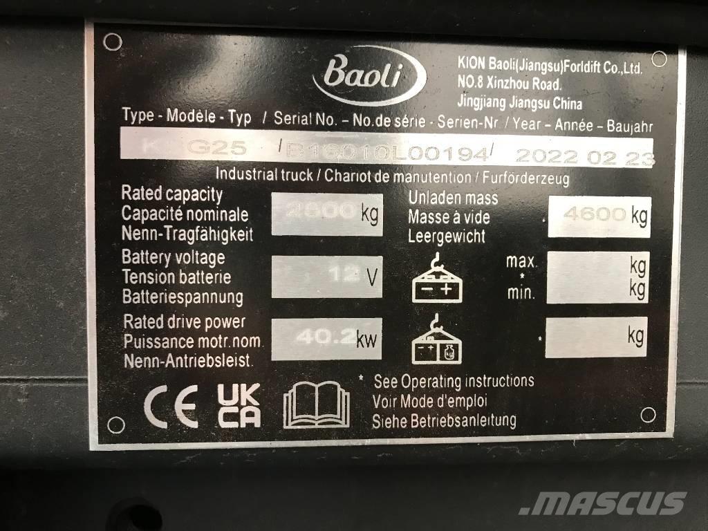 Baoli KBG 25 Wózki LPG