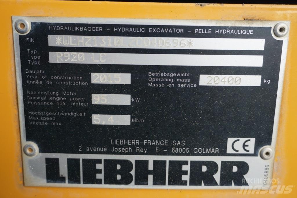 Liebherr R 920 LC Koparki gąsienicowe