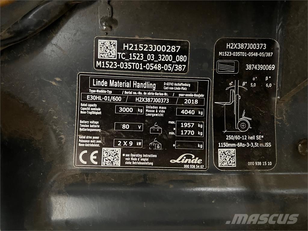 Linde E30/600HL Wózki elektryczne