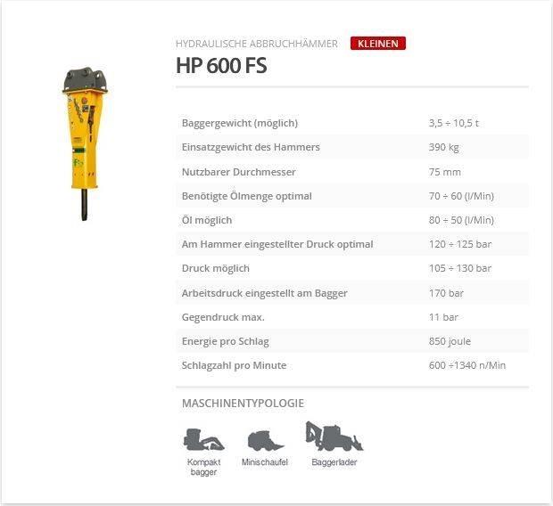 Indeco HP 600 FS Młoty hydrauliczne