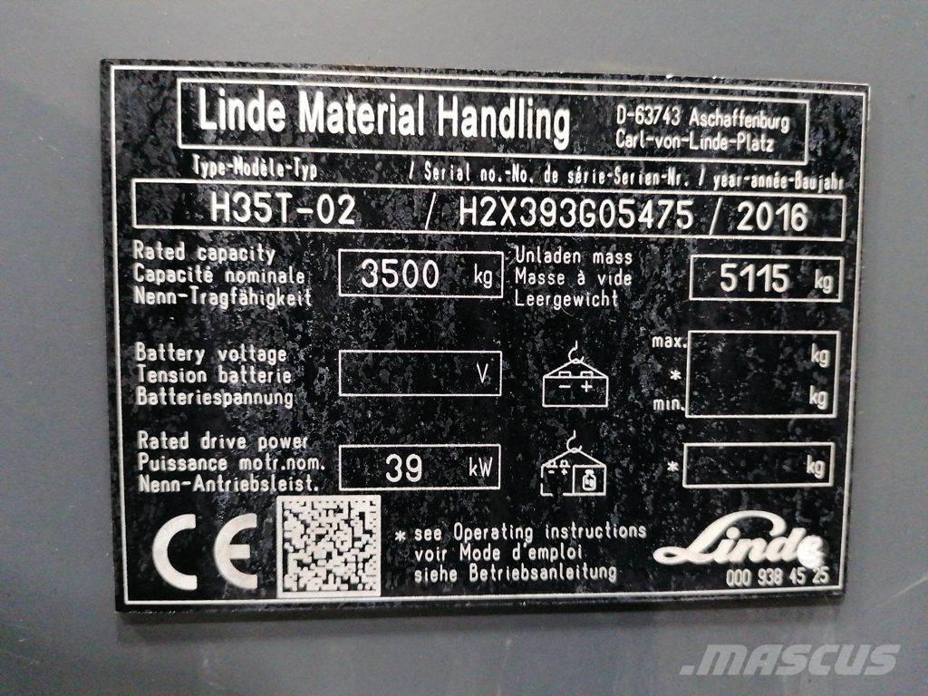 Linde H35T-02 Wózki LPG