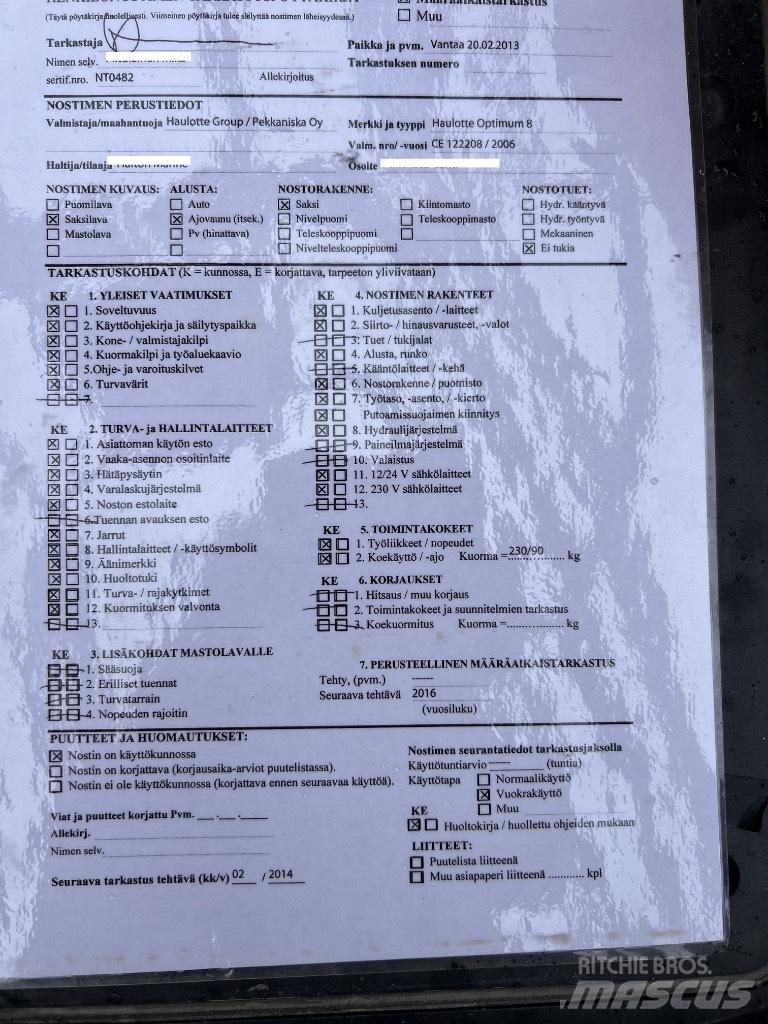 Haulotte Optimum  8 Podnośniki nożycowe