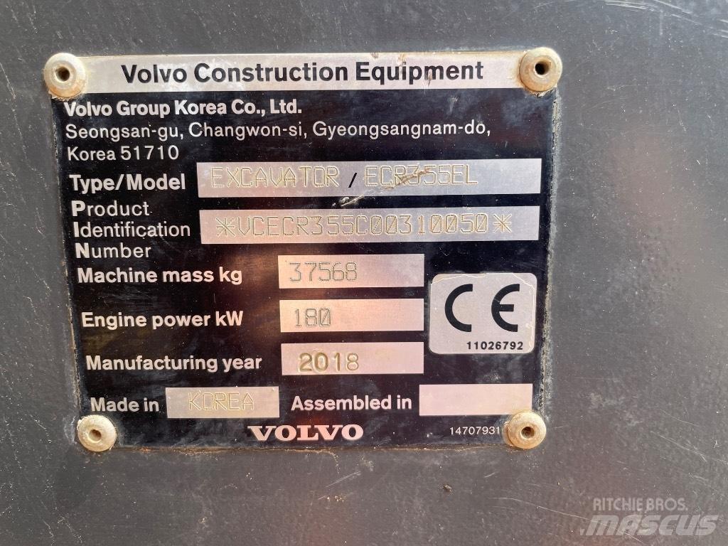 Volvo ECR 355 EL Koparki gąsienicowe