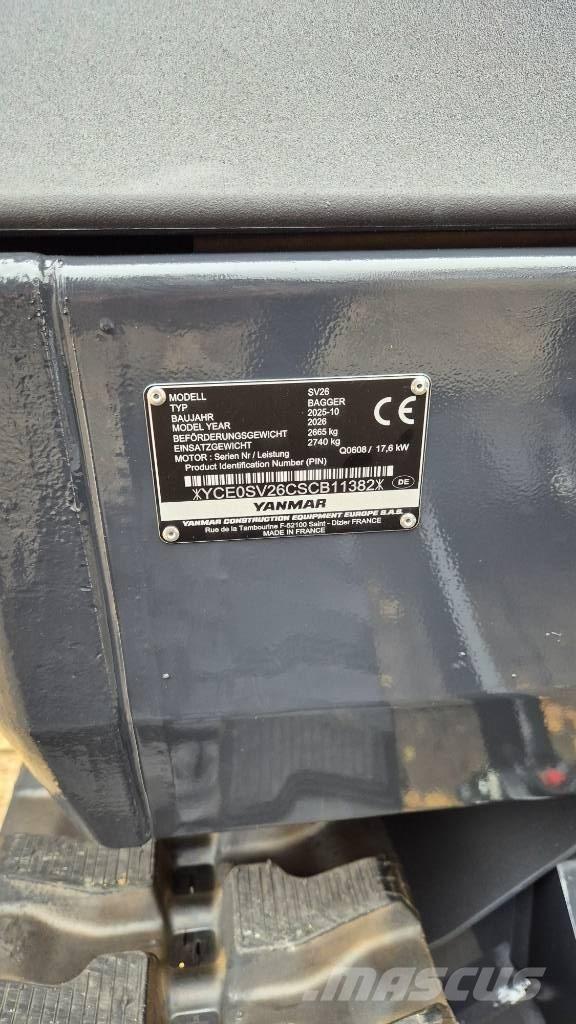 Yanmar SV26 Advance Minikoparki