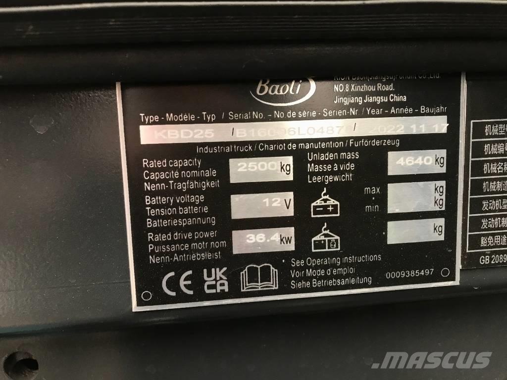 Baoli KBD 25 Wózki Diesla