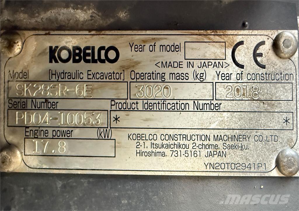 Kobelco SK28SR-6E Minikoparki