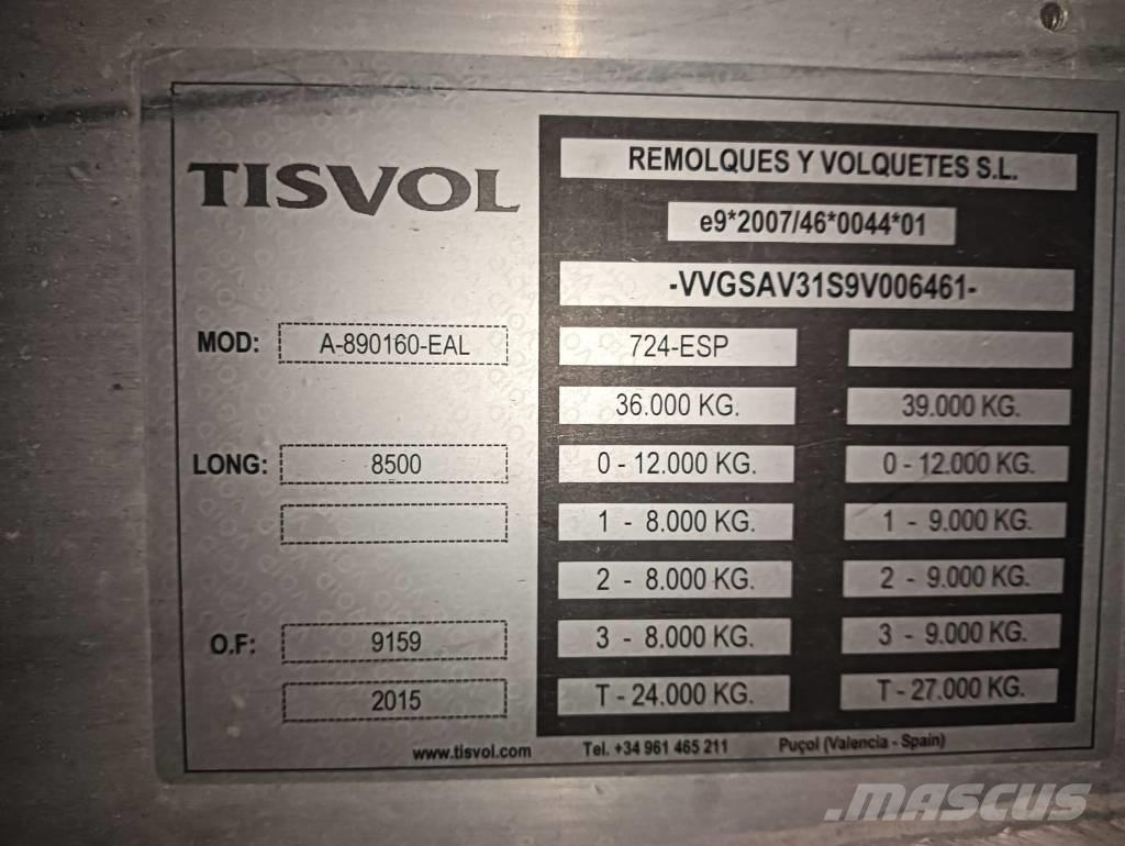  Tisvol A-890160-EAL Naczepy wywrotki / wanny