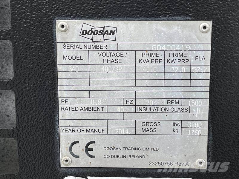 Doosan G 40 Agregaty prądotwórcze Diesla