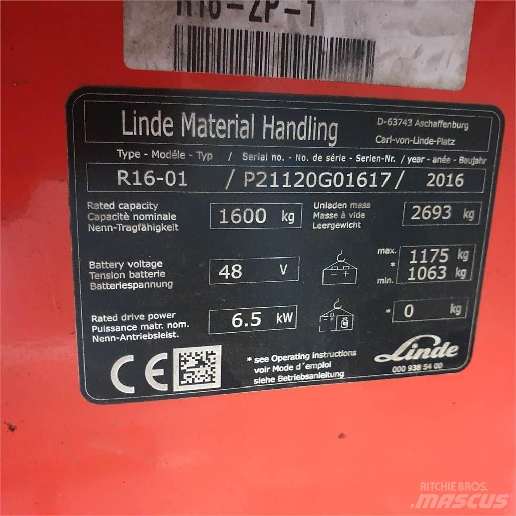 Linde R16 Wózki widłowe wysokiego składowania
