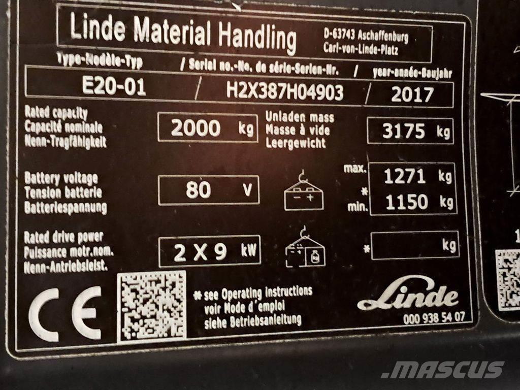 Linde E20-01 Wózki elektryczne