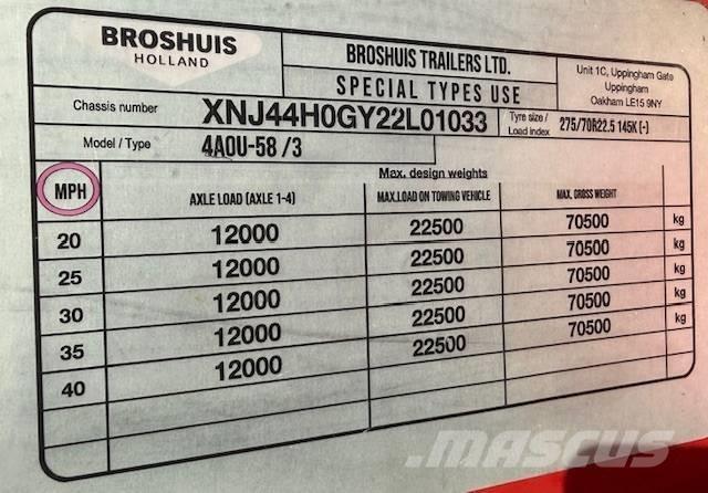 Broshuis 4A0U-58 / 3 Inne przyczepy