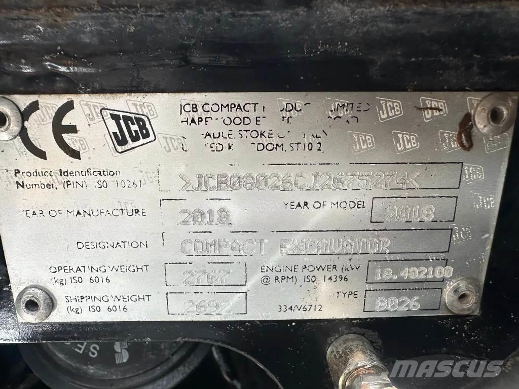 JCB 8026 Minikoparki