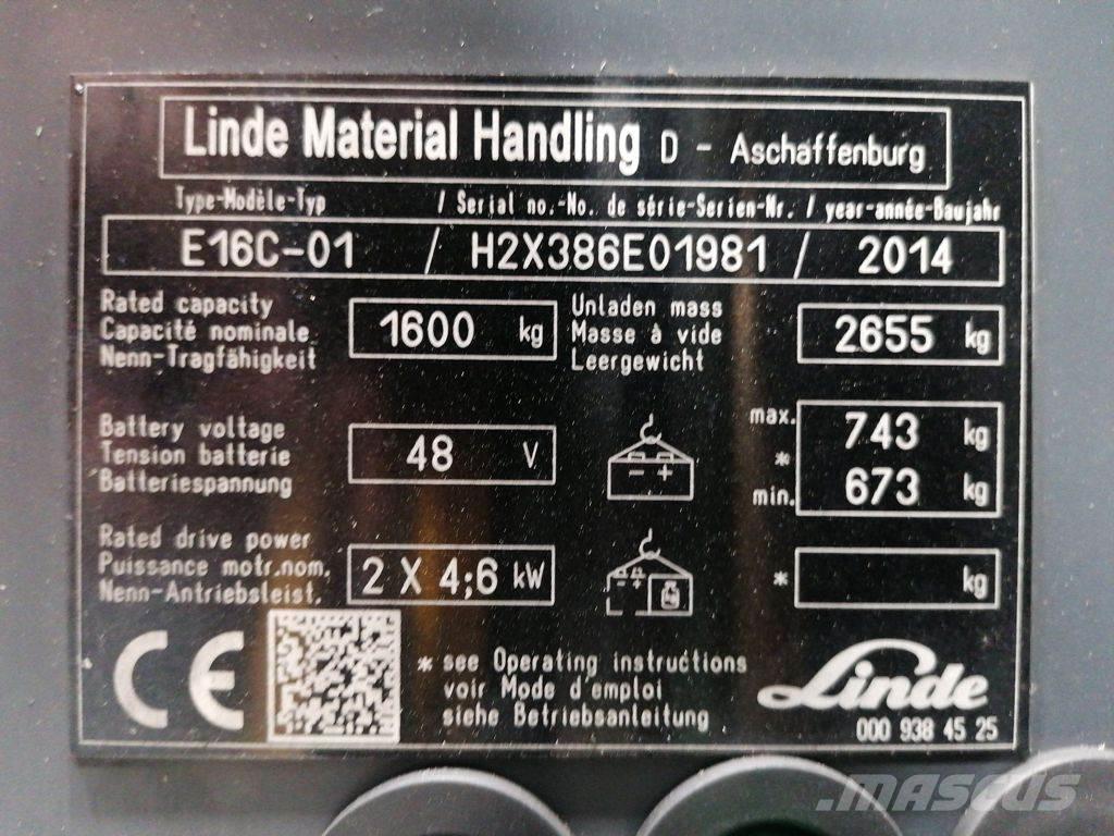 Linde E16C-01 Wózki elektryczne