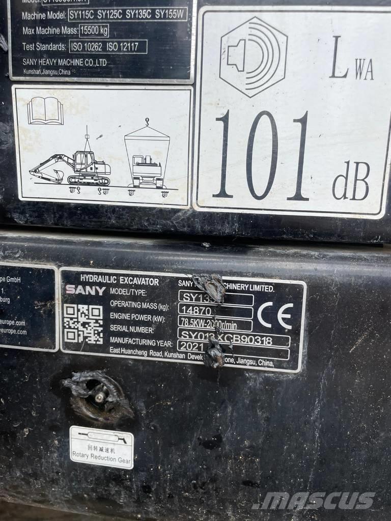 Sany SY 135 C Koparki gąsienicowe