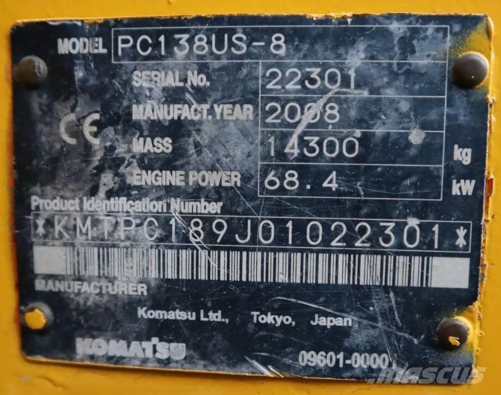Komatsu PC138US-8 Koparki gąsienicowe