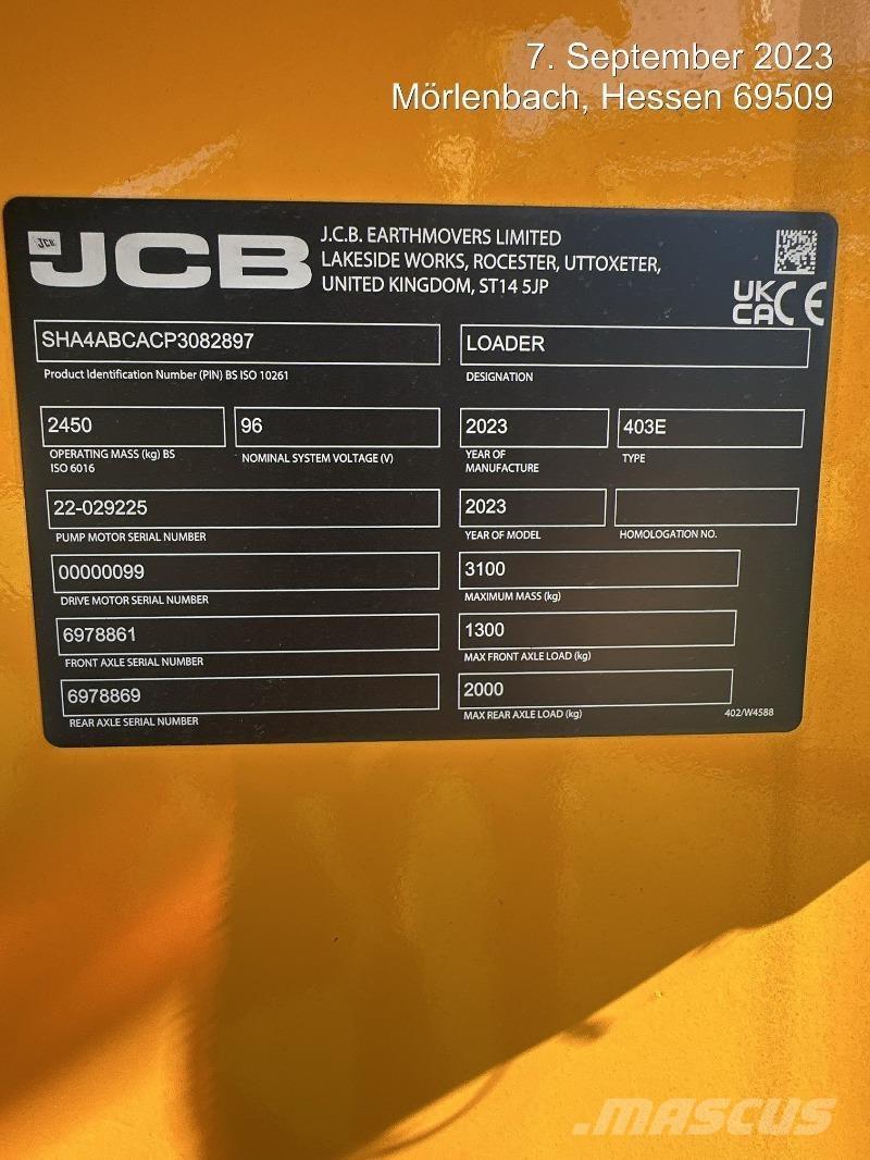 JCB 403E Elektro Ładowarki kołowe