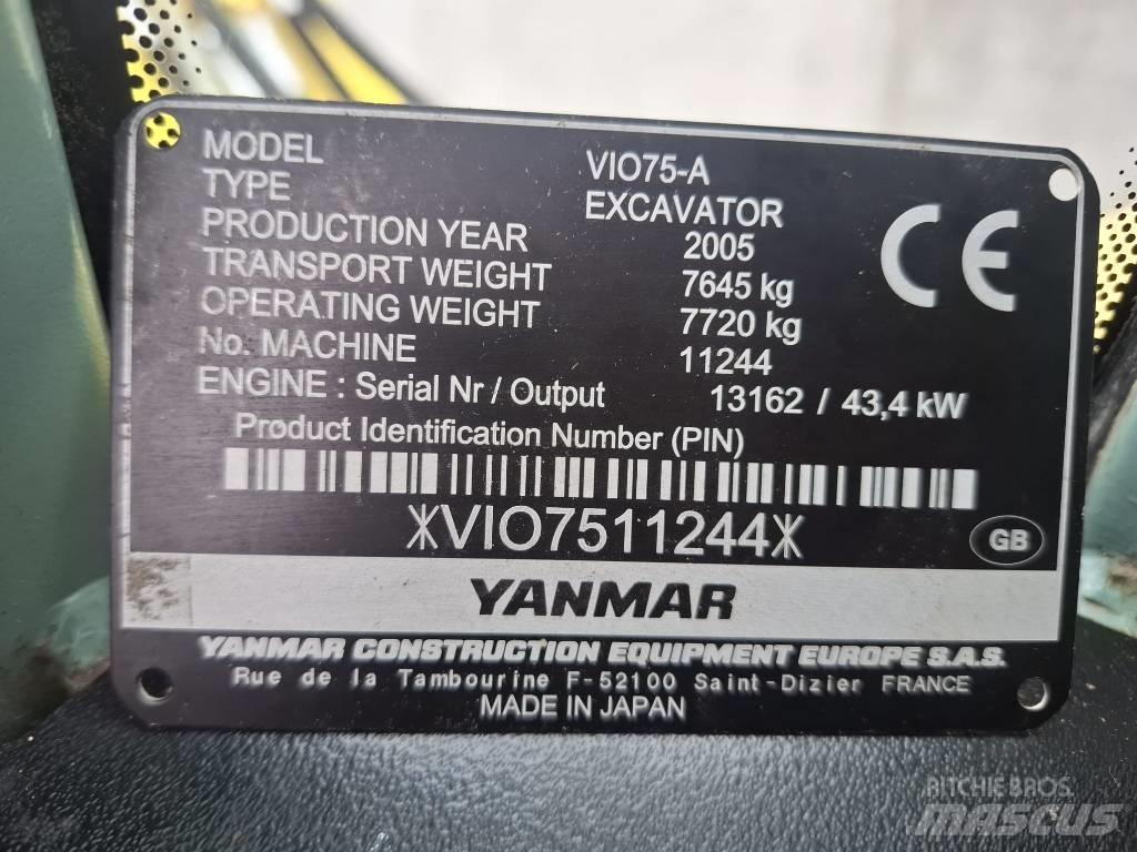Yanmar Vio 75 A Midikoparki  7t - 12t