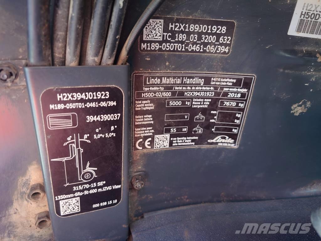 Linde H50D600/394 Wózki Diesla