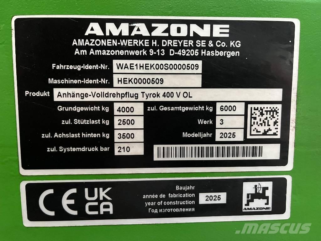 Amazone Tyrok 400 VS Pługi obrotowe
