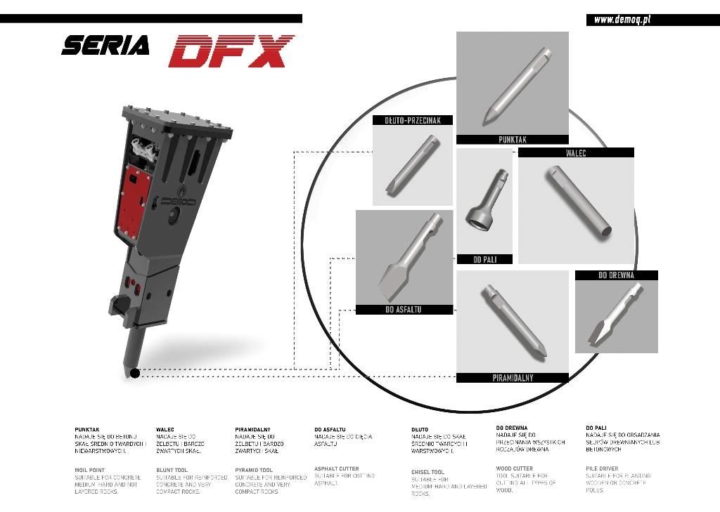  DEMOQ DFX1300 Młoty hydrauliczne