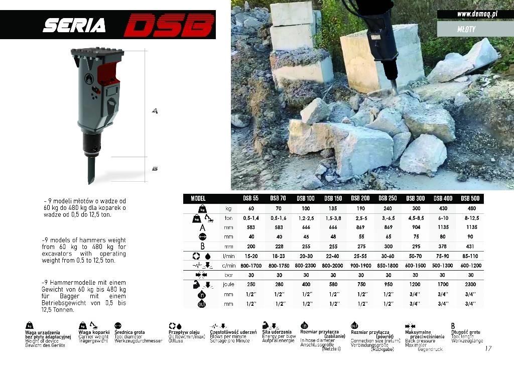  DEMOQ DSB400 Młoty hydrauliczne