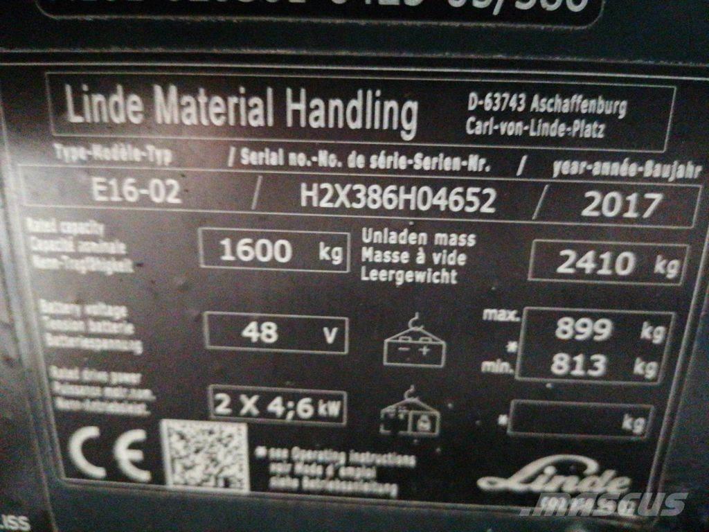 Linde E16-02 Wózki elektryczne