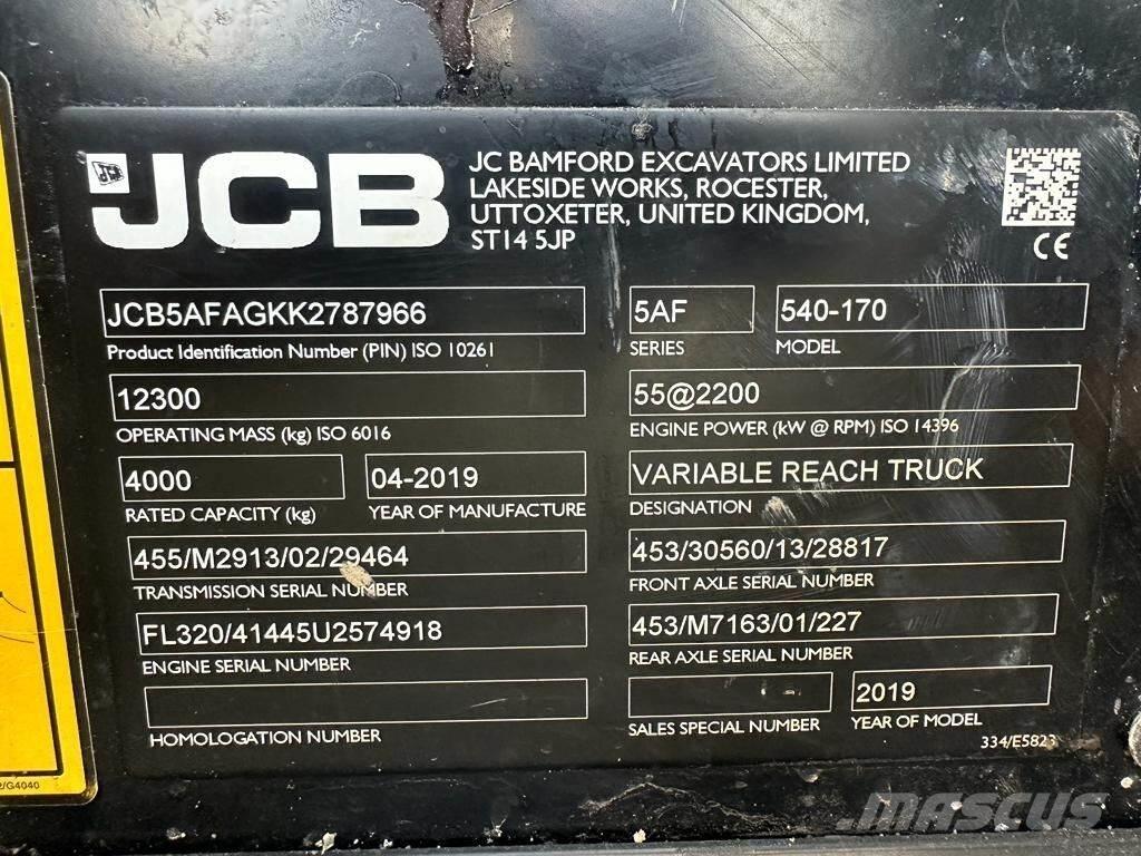 JCB 540-170 Ładowarki teleskopowe
