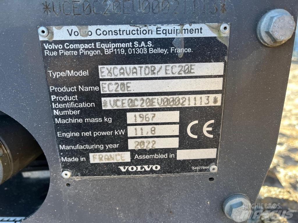 Volvo EC 20 E Minikoparki