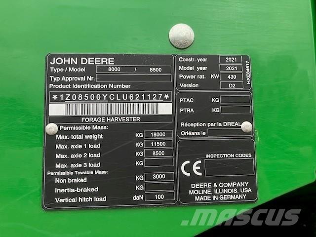 John Deere 8500i Sieczkarnie samojezdne