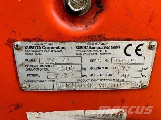 Kubota U36-4 Koparki gąsienicowe