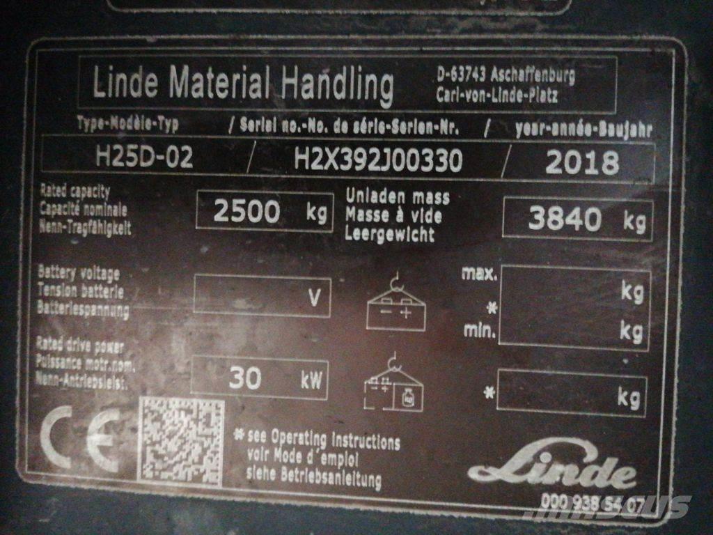Linde H25D-02 Wózki Diesla
