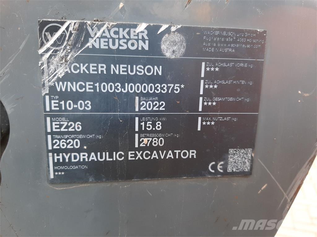 Wacker Neuson EZ26 Koparki gąsienicowe