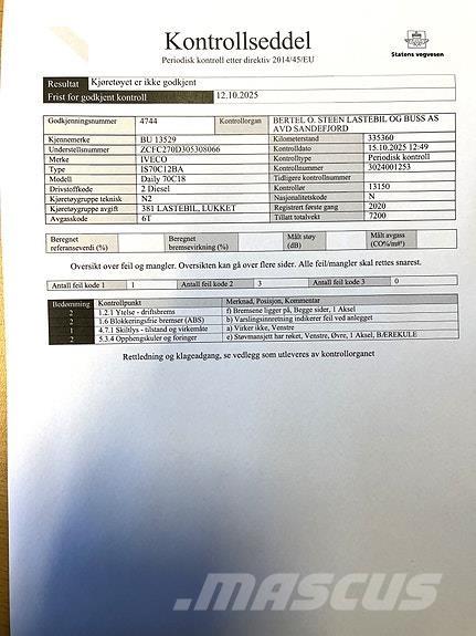 Iveco DAILY 70C18 Samochody ciężarowe ze skrzynią zamkniętą