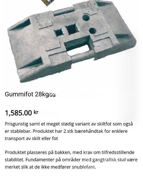  Skiltfot Inne akcesoria